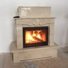 Каминная топка Jotul I 570 В мраморной облицовке по эскизу заказчика.