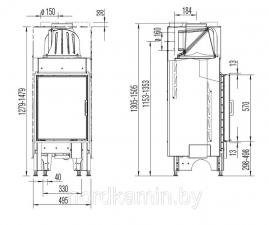 Топка каминная Austroflamm 45x57K 2.0 плоское стекло