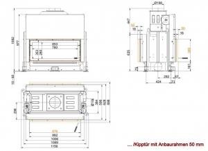 Architektur-Kamin Tunnel 38/86 lifting/tilting door