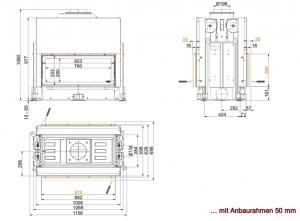 Architektur-Kamin Tunnel 38/86 lifting/tilting door