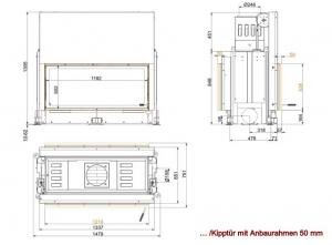 Architektur-Kamin Tunnel 53/121 lifting/tilting door