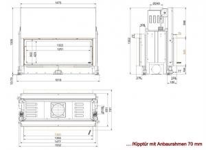 Architektur-Kamin Tunnel 53/135 lifting/tilting door