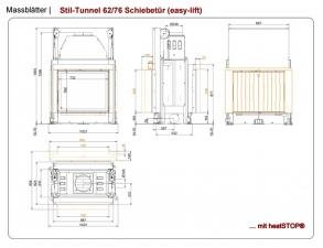 Stil-Kamin Tunnel 62/76 lifting/tilting door