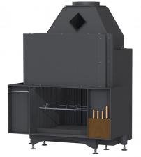 Brunner Urfeuer 50/66 кухонный камин с грилем и функциональными нишами.