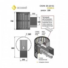 Печь Везувий Скиф Ковка 22 (220)