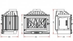 Каминная топка Invicta 700 SELENIC правое стекло